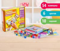 Мозаика с камешками «Весёлая стройка», пластиковые квадраты, карточки, по методике Монтессори