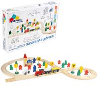 Деревянная игрушка "Железная дорога", 48 деталей,82395