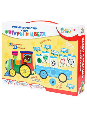 BRIGHT KIDS. Умный паровозик "УЧИМ ФИГУРЫ И ЦВЕТА"
